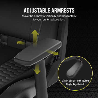 Chaise gaming TC100 RELAXED - Leatherette Noir/Noir